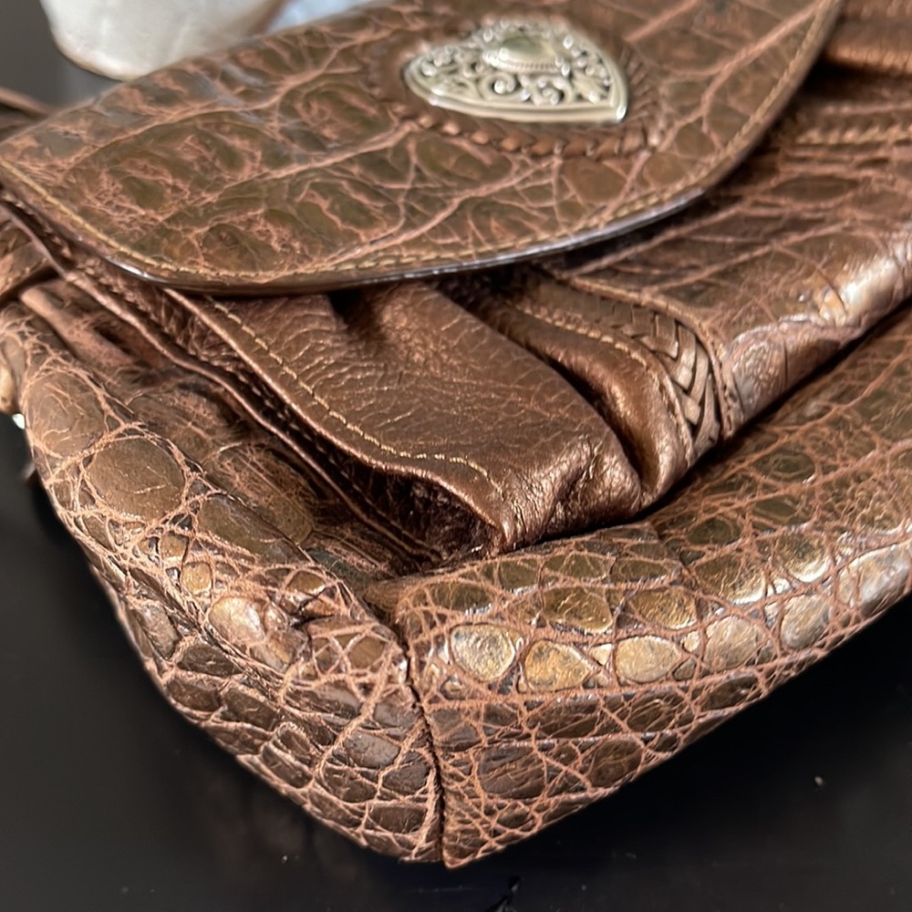 Brighton Bronze Croc Embossed Crossbody - Picture 7 of 10